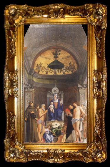 framed  Giovanni Bellini st.job altarpiece, ta009-2